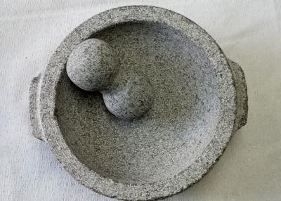 China Food Safe Stone Mortar And Pestle Molcajete Guacamole With Handles for sale
