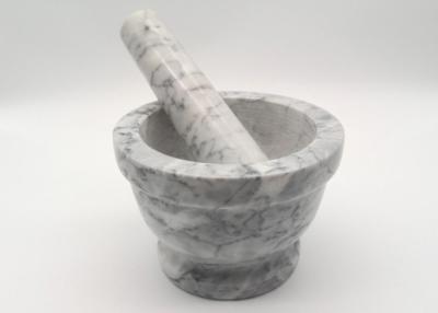 China Customized Natural Stone Mashing Bowl Well Designed Nice White With Vein for sale