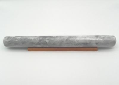 China Grey Solid Marble Rolling Pin 39 x 4cm Moisture Resistant With Wood Base for sale