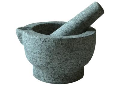 China Professional Stone Mortar And Pestle With Special Design Pouring Lip for sale