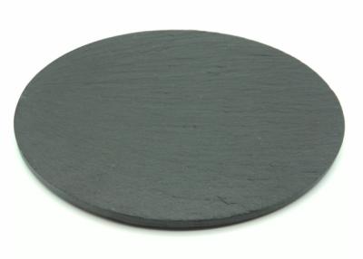 China Black Round Slate Placemats Diameter 22cm Natural Surface Eco Friendly for sale