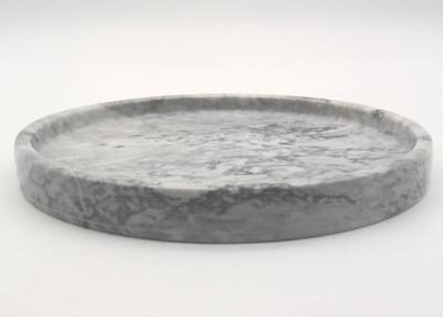 China Premium Stone Serving Tray , Marble Circular Serving Tray Grey Color for sale