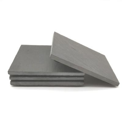 China 4 Black Slate Straight Rim Plain Stone Coasters Natural Surface for sale