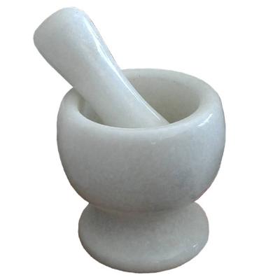 China Kitchenware Marble Stone Mortar And Pestle Grinder White for sale