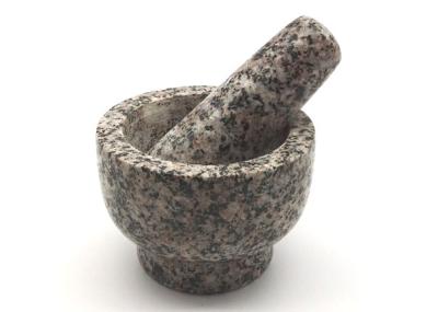 China Culinary Stone Mortar And Pestle , Deep Granite Mortar And Pestle Diameter 9 cm for sale