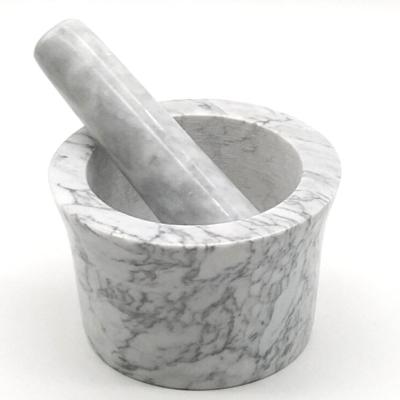 China Marble Mortar And Pestle Set Herb Spice Mixing Grinding Pounding Medicine Jar for sale