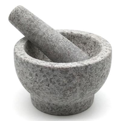 China Granite Stone Mortar And Pestle Set Herb Spice Press Crusher Stone Pound Bowl for sale