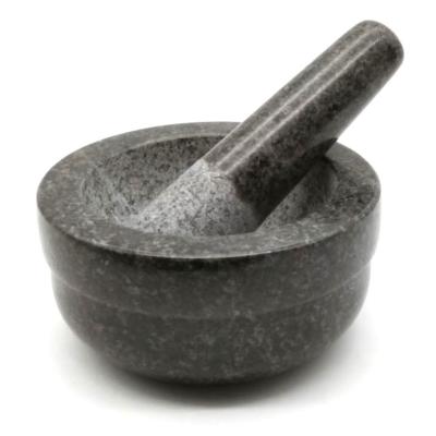 China Polished Granite Stone Mortar And Pestle Mortar Round Spices Press Grinder for sale