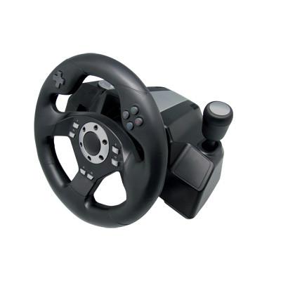 China Black Wired USB Force Feedback Steering Wheel And Pedals For Computer for sale
