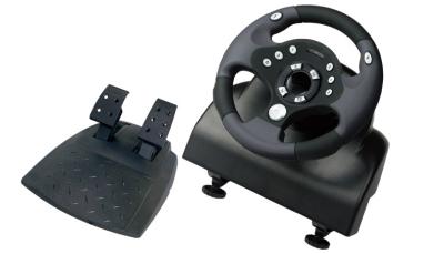 中国 フィートのペダルのセリウム/ROHSが付いている車輪を競争させる黒く/赤いコンピュータPCのゲーム 販売のため