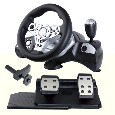 China Multi Platform Video Game Computer Steering Wheel With Foot Pedal FOR PC Direct-X X-INPUT P2 P3 for sale