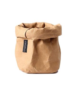 China Customized Buying Printed Wholesale Fold Rolled Up Metallic Washable Kraft Paper Bag for sale