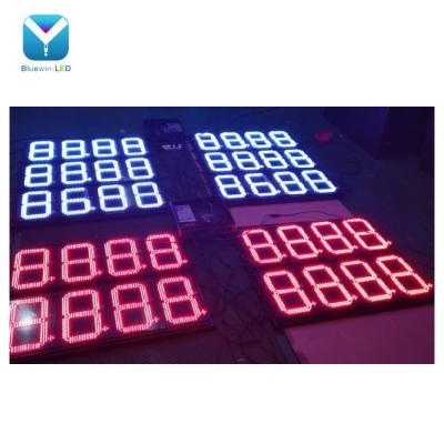 China Waterproof and 7 Segment led display and 4 digits 18 inch 88.88 8.888,8.889.8.889/10 led gas price signs for sale