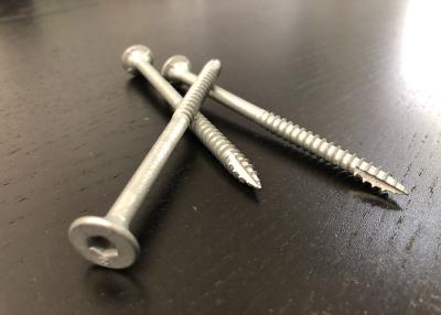 China 100mm Wood Deck Screws 14G Galvanised Class 3 Bugle Batten Head Screws With Ribs for sale
