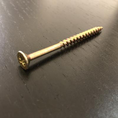 China DIN7505 Zinc Plated Wood Deck Screws Countersunk Head Steel M4.0 x 75MM for sale