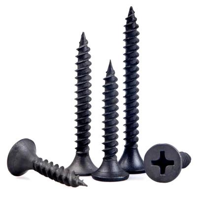 China 25mm Black Phosphated Self Tapping Drywall Screws Fine Thread With Bugle Head #2 Phillips Drive for sale