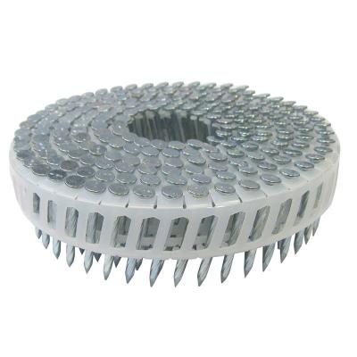 China 2.5 X 32mm Electro Galvanized Screw Shank Plastic Sheet Collated Coil Nail for sale