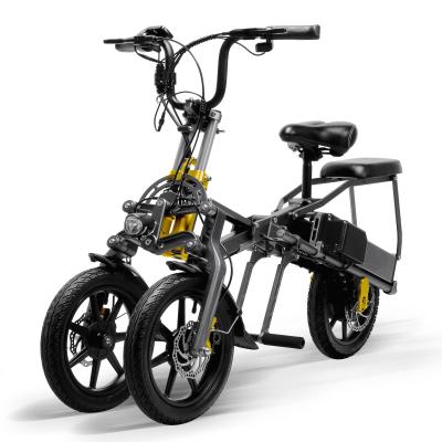 China Bicicleta elétrica dobrável motorizada rodas do triciclo da parte dianteira 2 à venda