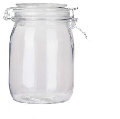 China Sustainable Storage 1000ml Glass Sourdough Starter Jar With Airtight Lid for sale