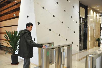 China Low Noise Security Speed Gate Turnstile System 75W With Card Reader for sale