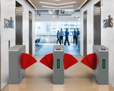China Controlled Access Flap Barrier Access Control System Electronic Turnstile Gates for sale