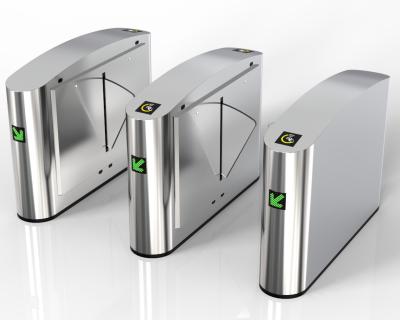 China Entrance Control Automatic Flap Barrier Turnstile Silver With 0.2S / Person Speed for sale