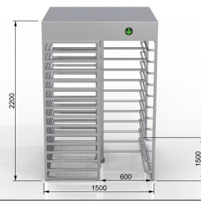 Chine RS232 Communication Interface Full Height Turnstile IP54 Protection Level 550mm Passage à vendre