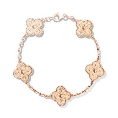 China Pulsera del oro del rosa de la pulsera 18K de los adornos de la pulsera 5 de Alhambra del vintage en venta