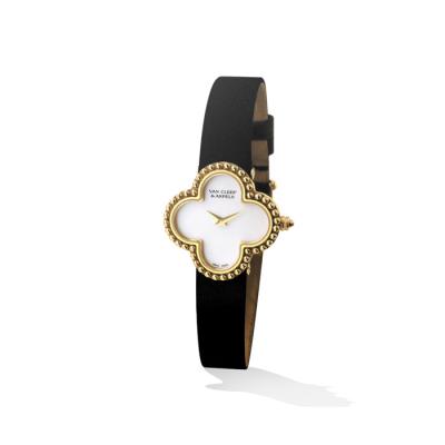 China Dial nacarado blanco del pequeño modelo del reloj del vintage del joyero VCA Alhambra de Shenzhen en venta