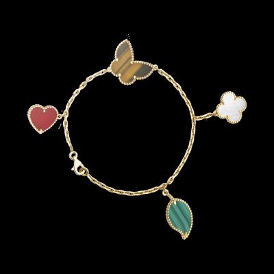 China China Jewelry Market Van cleef & arpelsr Brand jewelry Design Alhambra bracelet 4 motifs 18K Gold for sale