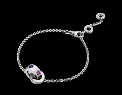 China   bracelet in 18 kt white gold with amethysts and pink tourmalines for sale
