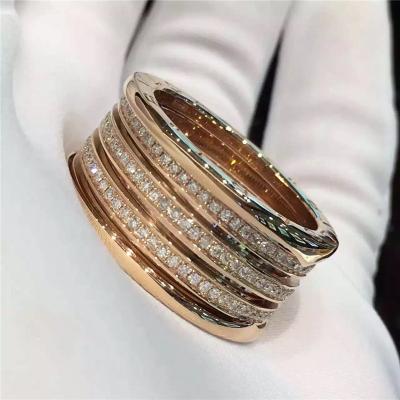 China B.zero1 4-band ring in 18kt pink gold with pave diamonds AN857022 for sale