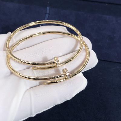 China Elegant Car Tier 18k Gold Juste Un Clou Bracelet Small Model Natural Diamonds en venta