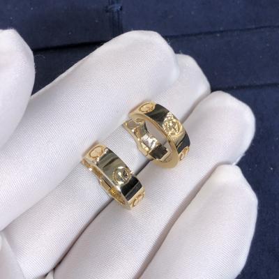 China 18k Gold Car Tier LOVE Earrings Full Set Gift Box With Certificate Width: 5.7 Mm for sale