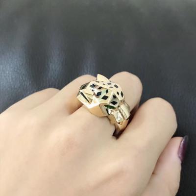 China Fine Jewelry Highend Custom Jewelry 18k Pure Gold Car Tier PanthèRe De Car Tier Ring for sale