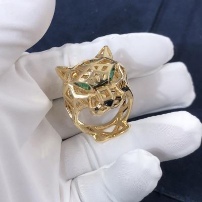 China Hot Style Fashion Custom Fine Jewelry 18k Pure Gold Natural Diamonds PanthèRe De Car Tier Ring en venta