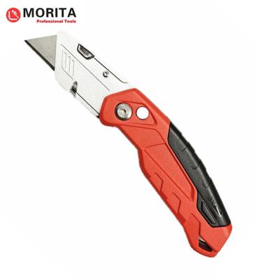 China Folding LockBack Utility Knife Al Alloy & ABS & TPR 100*18mm Professional Lock Back Utility KnifeSK5 Alloy Steel Blade for sale