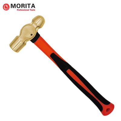 China Non sparking brass ball pein hammer with fiberglass handle, Non-Magnetic, Die-Forge, Corrosion Resistant for sale