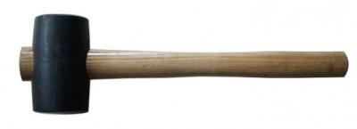 China Oil Resistant Black Rubber Mallet , Wooden Handle Hammer Non - Sparking for sale