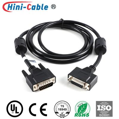 China D-SUB 15 Pin Male a los cables femeninos del monitor de computadora 24AWG en venta