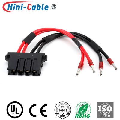 China TE1-1747276-4 4Pin to Tubular 4pcs Terminals 1015 18AWG Red Black Power Connecting Wire for sale