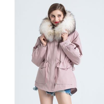 China Sustainable real fox fur lining removable hoods parka Mr Mrs fur liner parka for sale