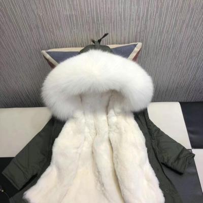 China 2018 new kids real rex rabbit fur removable parka anti-shrink lining wholesale parka raccoon hoods for sale