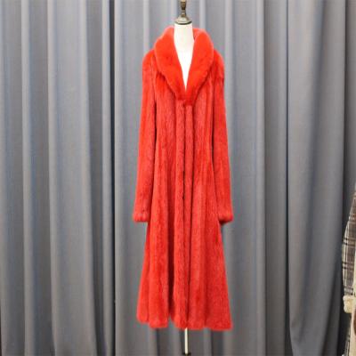 China Plus Size Wholesale and Retail Ladies Fashion Mink Fur Long Coat for sale