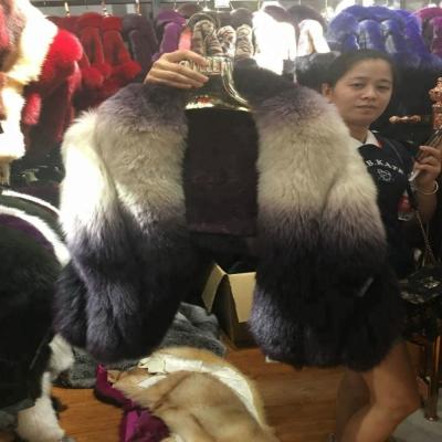 China 2018 Wholesale Mink Fur Wrap /Shawl/Tippet Wear with Fox Fur for sale