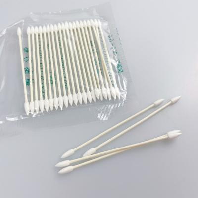 China 3MM Double Pointy Tipped Swab With Paper Stick Purified Cotton for sale