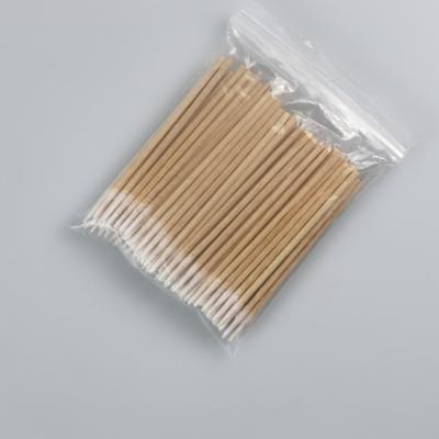 China Wooden Stick Pointed Cotton Swab Biodegradable Cleanroom Cotton Buds For Industrial for sale