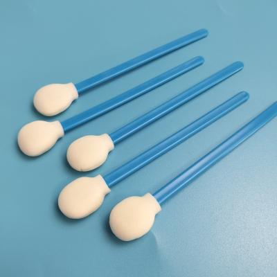 China Lint Free Industrial Cleaning Swab Blue Stick Round Sponge Foam Swabs For Cleanroom for sale