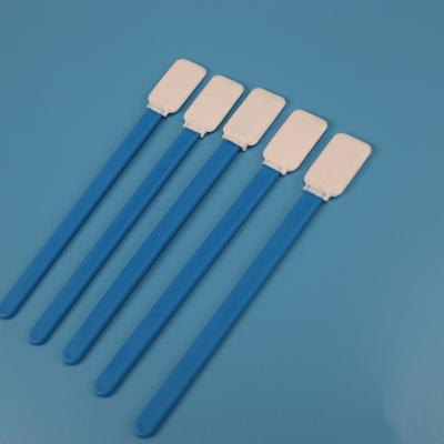 China 714 Lint Free Green Handle Flat Rectangle Microfiber Swab Supplier For Lens Cleaning à venda