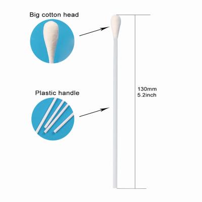 China 130mm Sterile Cotton Disposable Swabs EO Sterilized For Sample Collection Hollow Handle à venda